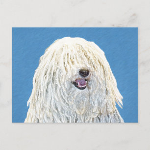 Puli-Malerei - Niedliche Original Hunde-Kunst Postkarte