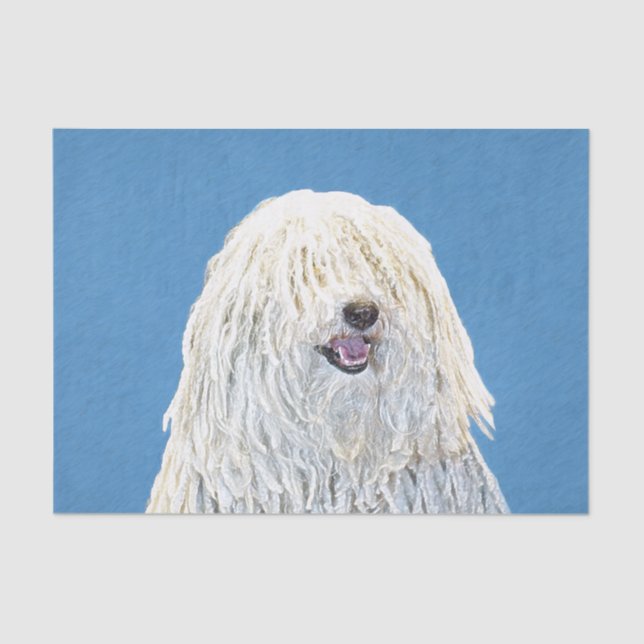 Puli-Malerei - Niedliche Original Hunde-Kunst Seidenpapier (Vorderseite)