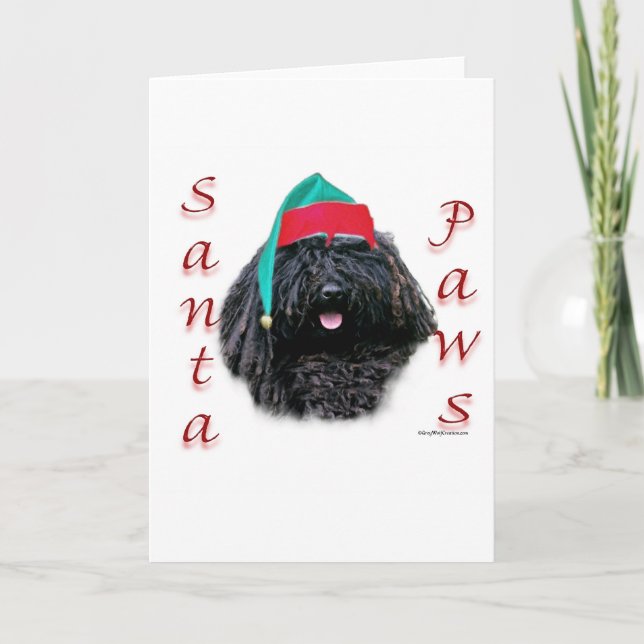 Puli Santa Paws Feiertagskarte (Vorderseite)