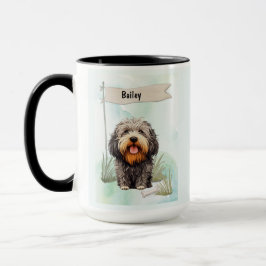Puli Watercolor Personalized Dog Tasse