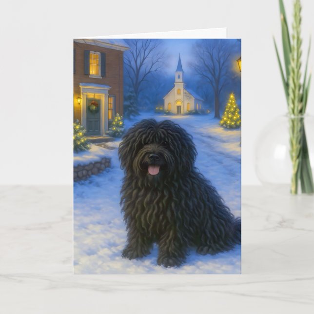 Puli-Weihnachtskarte Feiertagskarte (Vorderseite)