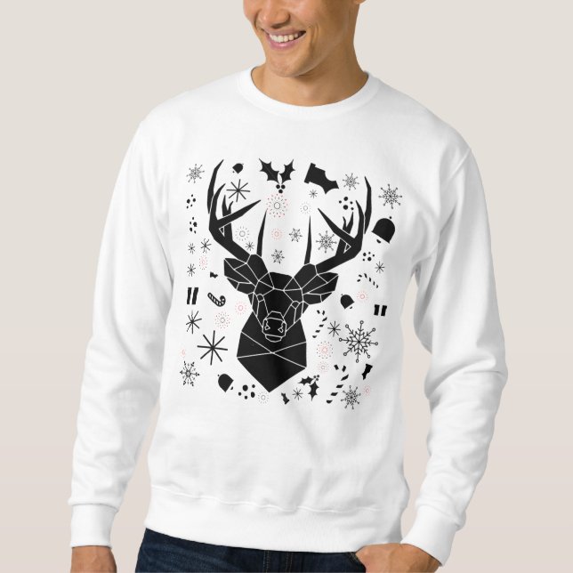 Pull de Noël fantaisie motifs tête de cerf- Homme Sweatshirt (Vorderseite)