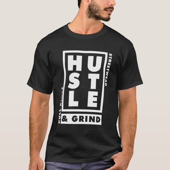 Pull Dimes Hustle amp Zurrffüßer HipHop Merch Text T-Shirt (Vorderseite)