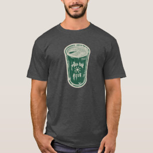 Pull Tab Bier kann Greenish? Distressives Logo T-Shirt