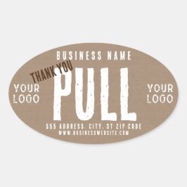 Pull Vielen Dank Rustic Charm Kraft Papier Busines Ovaler Aufkleber