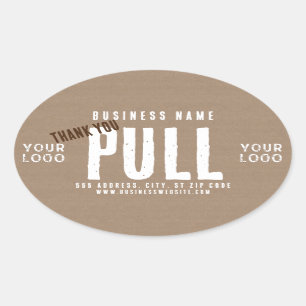 Pull Vielen Dank Rustic Charm Kraft Papier Busines Ovaler Aufkleber