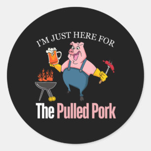 Pulled Pork American ich bin gerade hier für das S Runder Aufkleber