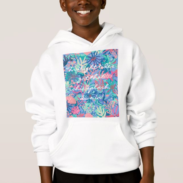 Pullover Hoodie für Kinder in stylischer Grafik-Au (Vorderseite)
