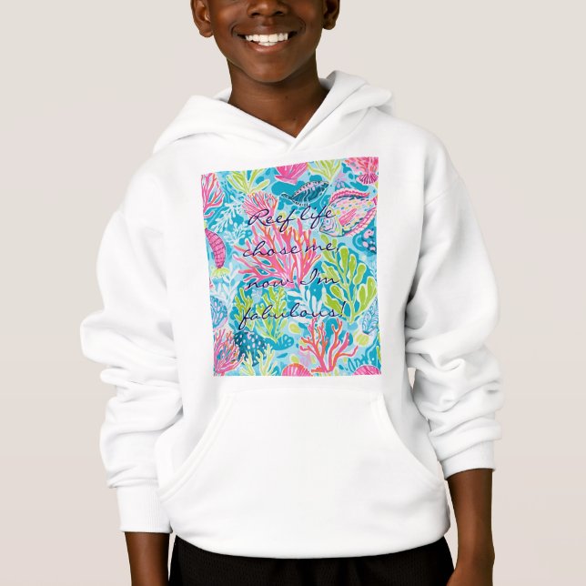 Pullover Hoodie für Kinder in stylischer Grafik-Au (Vorderseite)