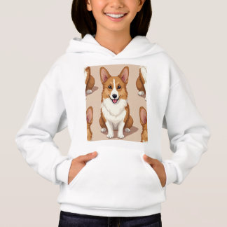Pullover Hoodie mit walisischem Corgi Design.