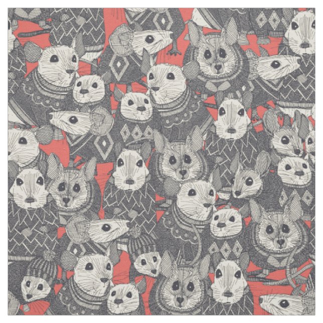 Pullover Mäuse rot Stoff (Muster)