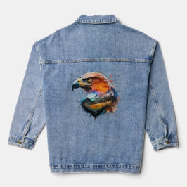 Pullover mit Aquarellbild Jeansjacke