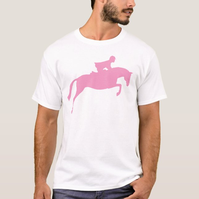 Pullover-PferdeSilhouette (Rosa) T-Shirt (Vorderseite)