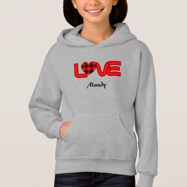 Pullover-Pullover-Pullover-Pullover-Liebe, schwarz Hoodie (Vorderseite)