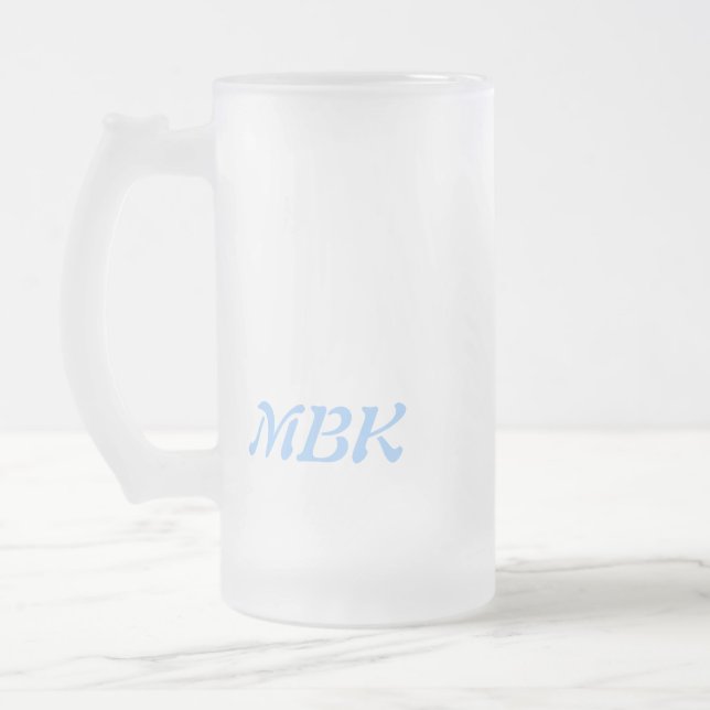 Pullover und Initialen des Störsender-eisige Mattglas Bierglas (Links)