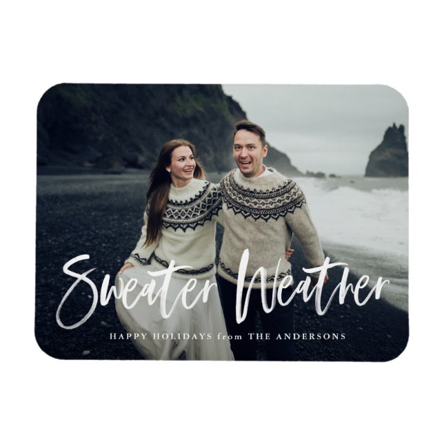 Pullover-Wetter | Feiertagsfoto Magnet (Horizontal)