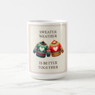 Pullover-Wetter Grün-Rote-Herzen Benutzerdefiniert Kaffeetasse