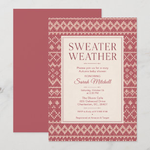 Pullover-Wetter Herbst-Baby-Party Einladung