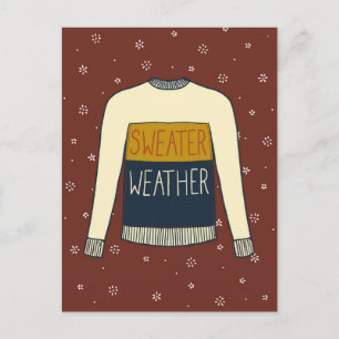 Pullover-Wetter-Illustration Herbst Thanksgiving Postkarte
