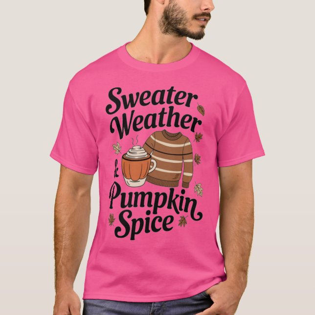 Pullover-Wetter-Kürbisgewürz Oversized T-Shirt (Vorderseite)