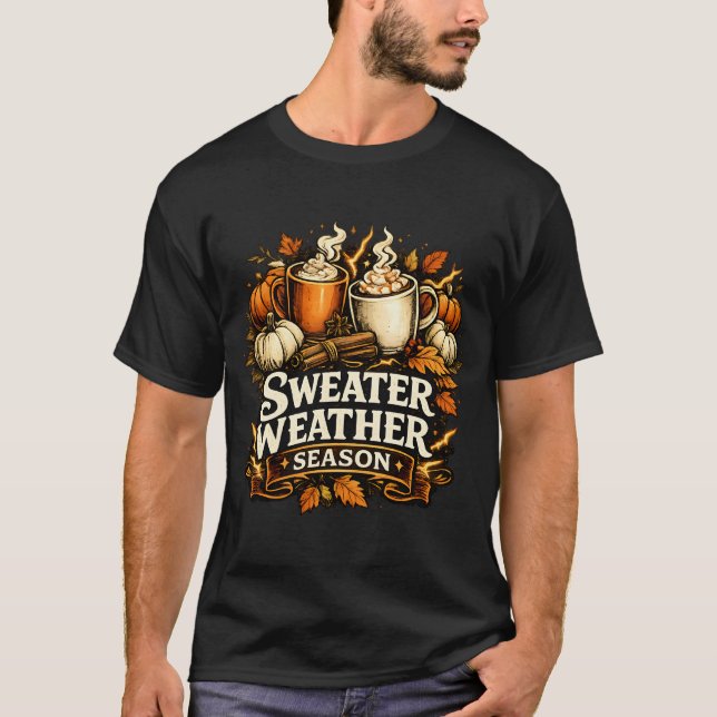 Pullover-Wetter-Saison Vintage-Herbst T-Shirt (Vorderseite)