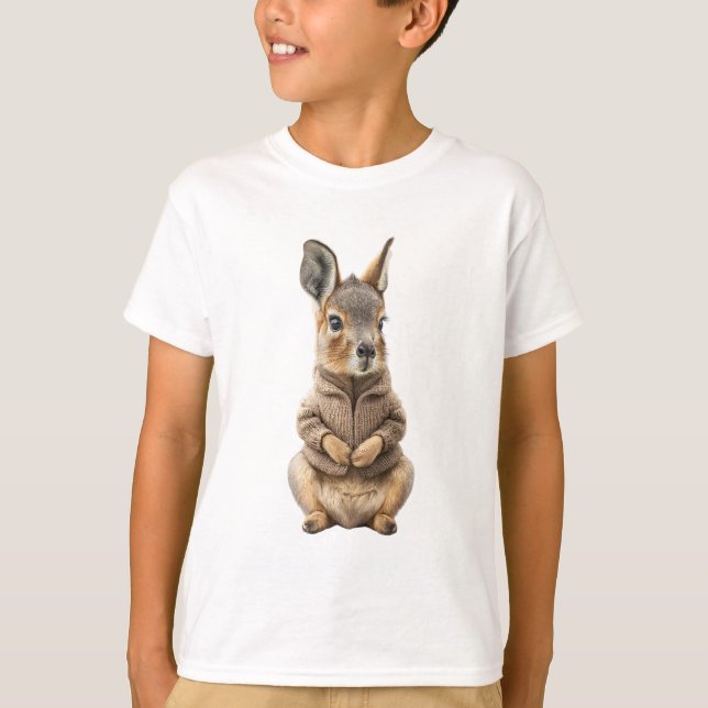 Pullunder-Hase-Kinder T-Shirt (Vorderseite)