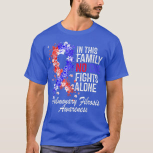 Pulmonale Fibrose Awareness Blue Red Blume Ribb T-Shirt