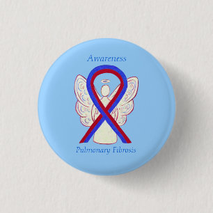 Pulmonale Fibrose Awareness Ribbon Engel Buttons