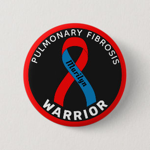 Pulmonale Fibrose Warrior Ribbon Black Button