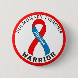 Pulmonale Fibrose Warrior Ribbon weiße Taste Button