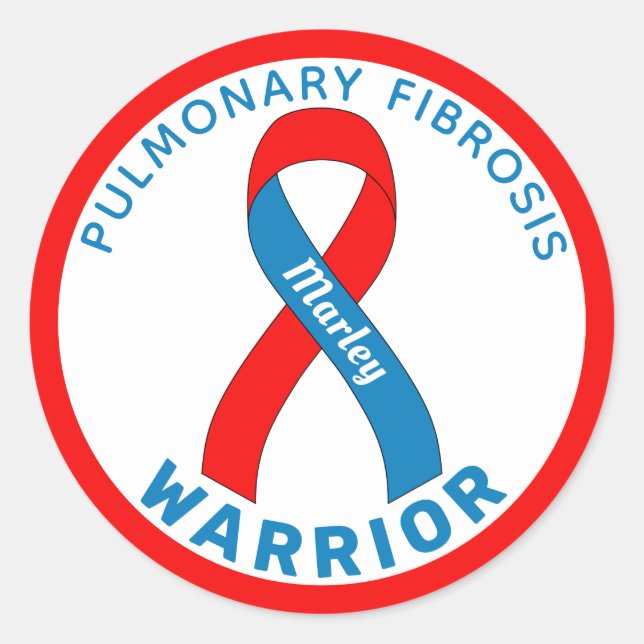 Pulmonale Fibrose Warrior Ribbon White Runder Aufkleber (Vorderseite)