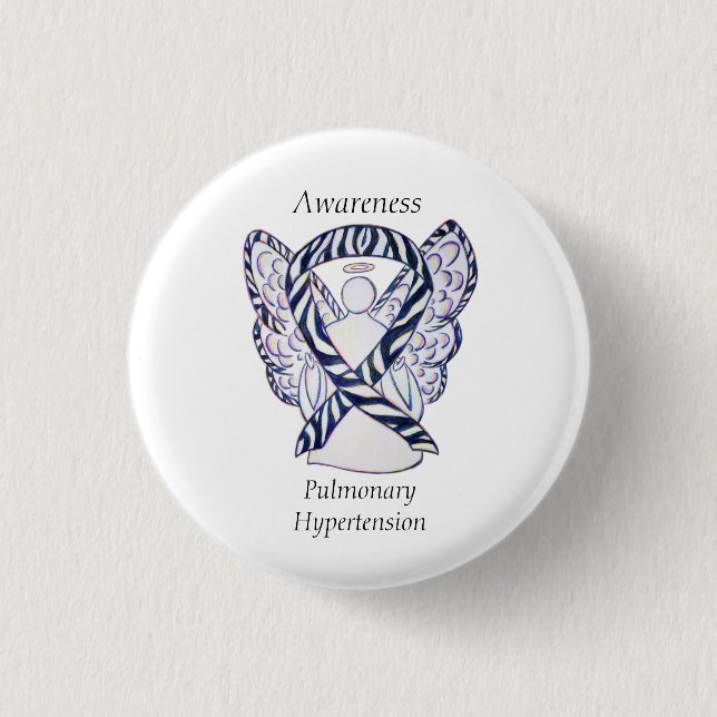 Pulmonale Hypertonie Sensibilisierung Ribbon Zebra Button (Vorderseite)
