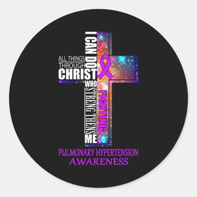 Pulmonary Hypertension Awareness Shirt Christmas G Runder Aufkleber (Vorderseite)