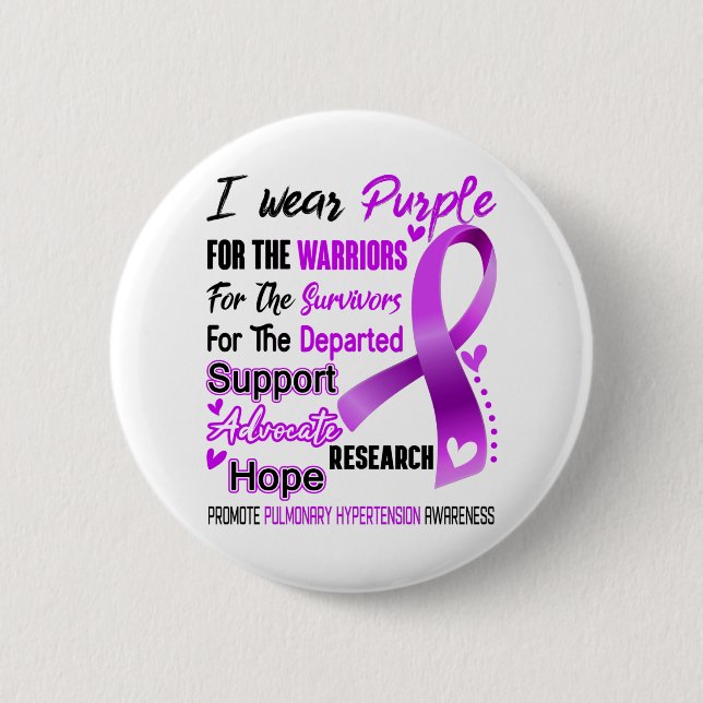 Pulmonary Hypertonie Awareness Month Ribbon Gift Button (Vorderseite)