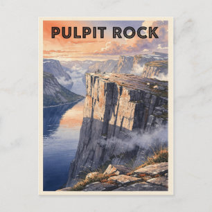 Pulpit Rock Norwegen Vintage Postkarte