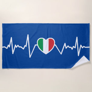 Puls der italienischen Flagge Strandtuch