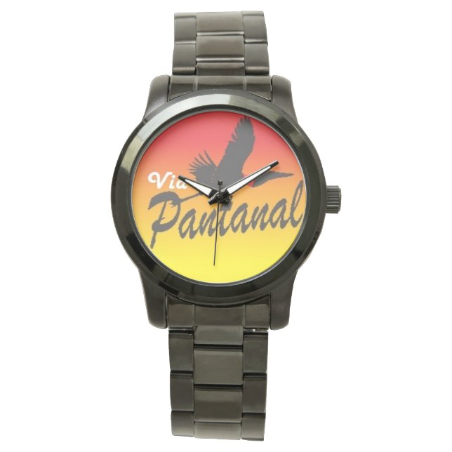 Pulseira de relógio Unisex Grande Preta Armbanduhr (Vorderseite)