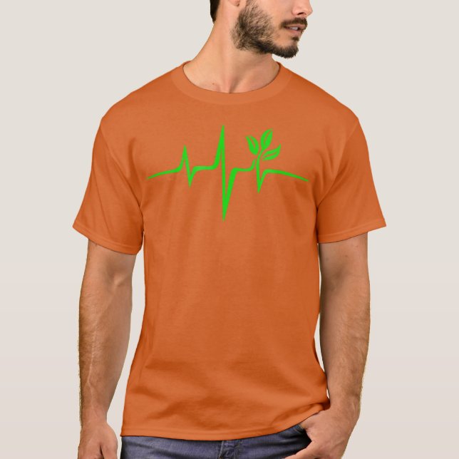 Pulsgrün Herzschlag Vegane Pflanze Tree T-Shirt (Vorderseite)