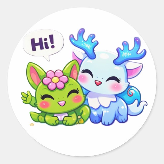 Pulspunkys Kawaii Fantasy Creature Sticker (Vorderseite)