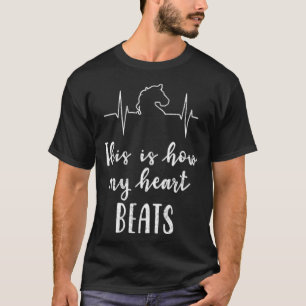 Pulsschlag Horse Slogan Liebe Hufeisen T-Shirt