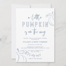 Pulver Blau ein wenig Pumpkin Baby Dusche Einladung