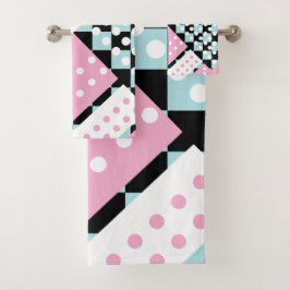 Pulver blau und rosa badhandtuch set