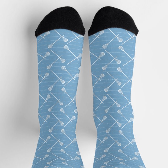Pulver Blaue Lacrosse Gemusterte Socken (Oben)