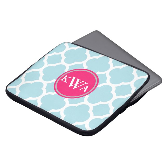 Pulver Blaue Quatrefolie Extravagantes Etikett Mon Laptopschutzhülle (Vorne Oben)