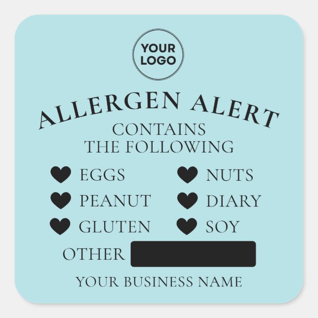 Pulver Blue Allergy Alert Bakery Cake Food Sticker (Vorderseite)