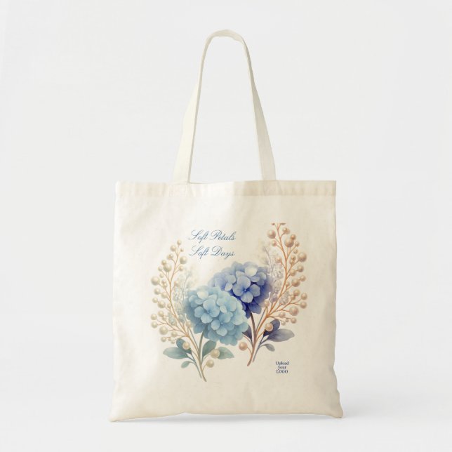 Pulver Blue Hydrangea Wasserfarbe Kundenloyalty Tragetasche (Vorne)