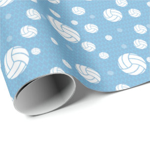 Pulver Blue Volleyball Zickzack Gemustert Geschenkpapier