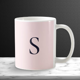 Pulver Pink Einfach Modernes Hübsches Mit Monogram Kaffeetasse