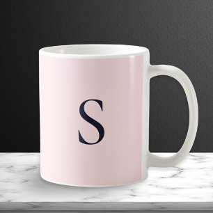 Pulver Pink Einfach Modernes Hübsches Mit Monogram Kaffeetasse