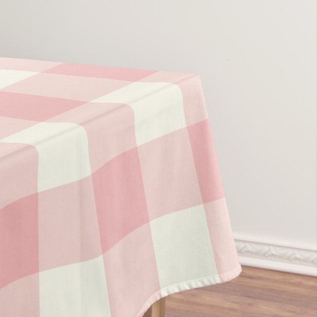 Pulver-rosa Gingham-/Büffel-Karo-Tischdecke Tischdecke (Beispiel)